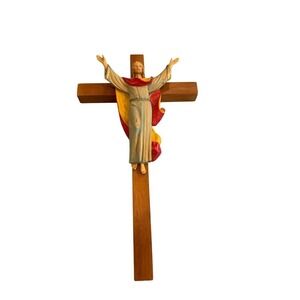 Genuine Fontanini Corpus Christ Made in Italy Wood Cross‎ Religious Wall Decor